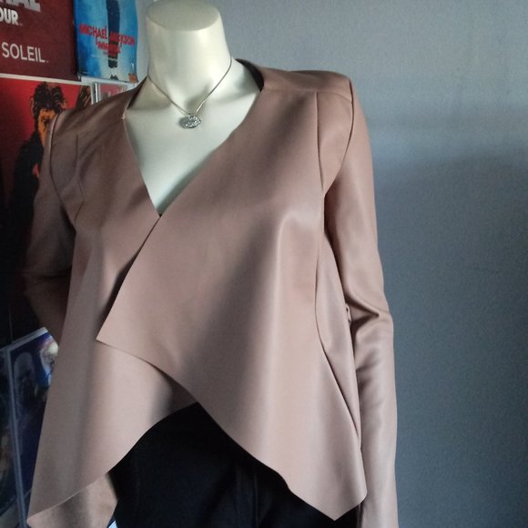 Just Fab Camel Drape front jacket - Picture 4 of 15